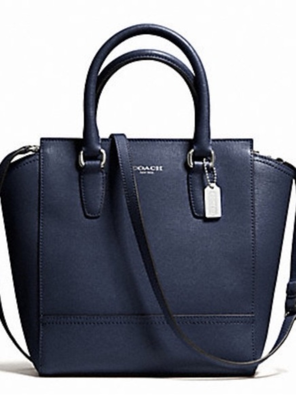 Coach Navy Saffiano Leather Mini Tanner Tote